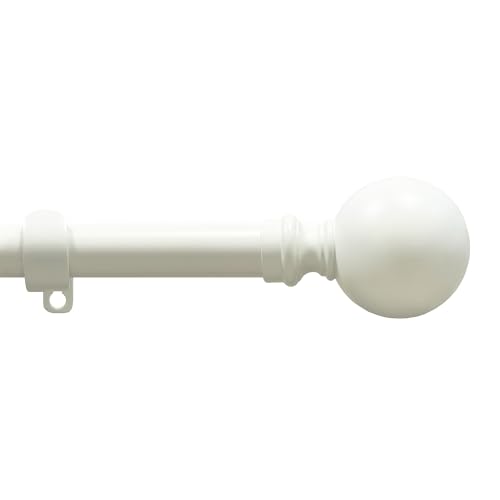 Buono II Morgan Antique White Rod & Finial 48-86 in, Finials - size: 48-86, style: Morgan Antique White