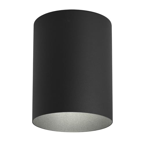 Progress Lighting 5-Inch Cylinder Outdoor Flush Mount Ceiling Light, Black - color: Black