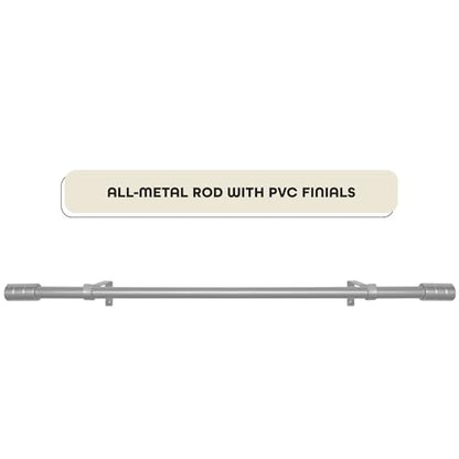 Buono II Cole Silver Rod & Finial, 66-120 in, for Windows, Finials - size: 66-120, style: Cole Silver