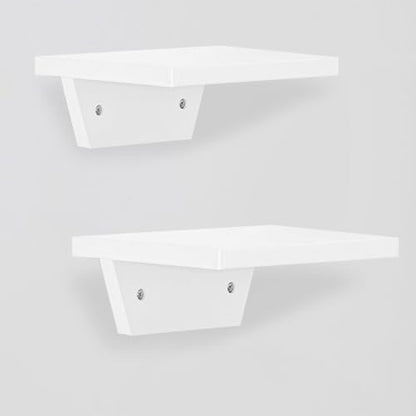 Small Wall Shelves,Speaker Shelf,Floating Shelf Trapezoid for Wifi Router - color: White, size: Set of 2