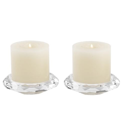Crystal Taper Candle Holders, Set of 2 Crystal Decorative Candle Stand Centerpiece for Table Wedding Dinning Party