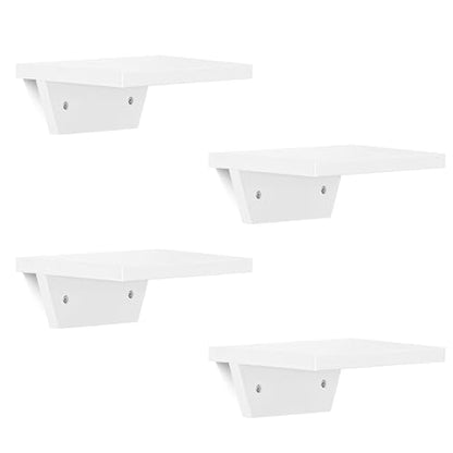 Small Wall Shelves,Speaker Shelf,Floating Shelf Trapezoid for Wifi Router - color: White, size: Set of 4