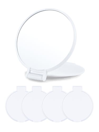 Qislee 4 Pack Compact Mirrors Bulk for Party Favors Purse Travel, White - color: 4 Pcs-white
