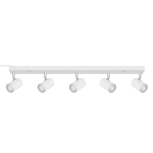 BoostArea LED Plug-in Track Light Kit, Matte White, 5-Light - color: 5 Light-White