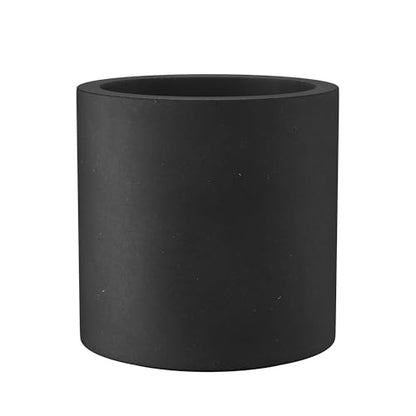 Kante Black Concrete Planter 9.8" Tall All-Weather Round Small Pot - color: Black, size: 9.8" Dia