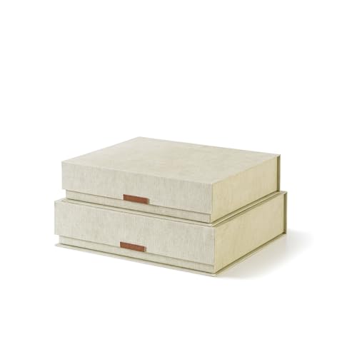 Soul & Lane - Letter Keepsake Box, Magnetic Lid, Set of 2, Ash Green - color: Ash Green