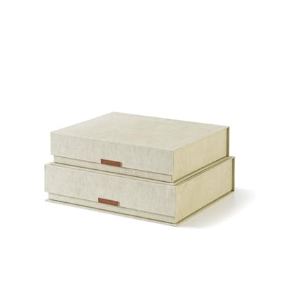 Soul & Lane - Letter Keepsake Box, Magnetic Lid, Set of 2, Ash Green - color: Ash Green