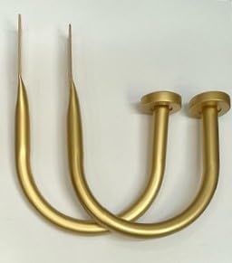 Set of 2 Decorative Gold End Cap Window Curtain Holdbacks for Draperies, 6.5" Wide - color: Gold, size: 6.5" wide