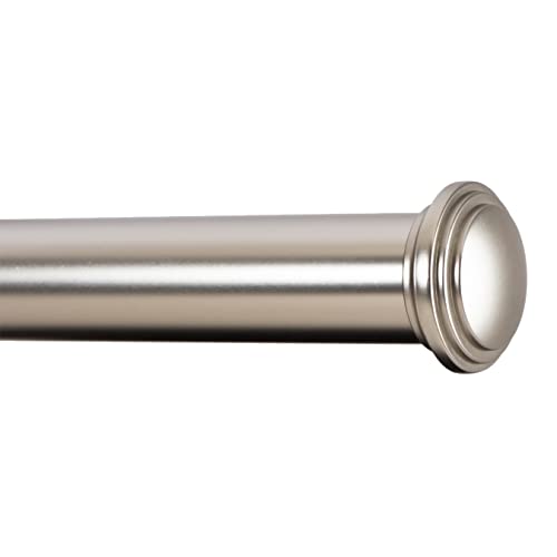 Ivilon Window Curtain Rod Decorative End Cap Design, 1 Inch Rod, 16 to 28 Inch (Side Curtain Rod) Satin Nickel - color: Satin Nickel, size: 16" to 28"