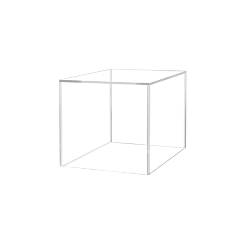 Baseball Display Box Clear Acrylic Cube 4" Square Memorabilia Showcase Dust Cover Ball Protector No Base 1 Side Open No Assembly by Marketing Holders - size: 4" Cube-Clear