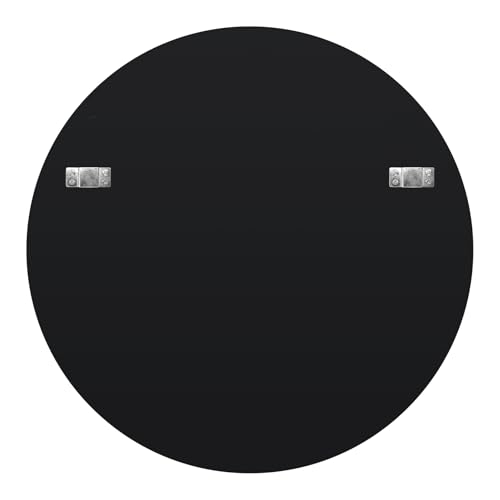 Decorative Round Mirror Sunburst: Silver-Brown Crystal Edge 31.5 in - size: 31.5"L x 31.5"W