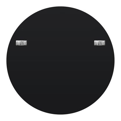 Decorative Round Mirror Sunburst: Silver-Brown Crystal Edge 31.5 in - size: 31.5"L x 31.5"W