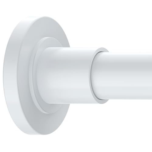 GXOACKJ White Shower Curtain Rods - 31-68 Inch Spring Tension Shower Rods for Bathroom, Adjustable, No Drilling, No Rust, Stainless Steel - color: White, size: 31-68 inches