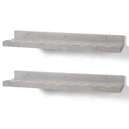 Suzile 2 Pcs Scalloped Floating Wall Shelves,23",Gray - color: Grey, size: 23"