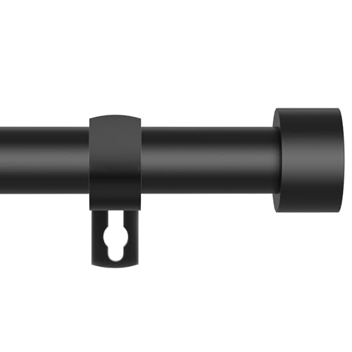 Black Curtain Rods for Windows 28 to 60 Inch,5/8 Inch Diameter Heavy Duty Metal Stainless Steel Drapery Rods with Brackets,Modern Curtain Rod with Simple End Caps - color: Black, size: 30-60"(1 Pack)