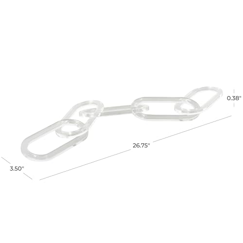 Deco 79 Acrylic Plastic Chain Decorative Sculpture Oval 5 Link Home Decor Statue, Accent Figurine 27" x 0" x 4", Clear - size: 27" x 0" x 4"
