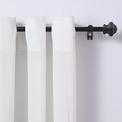 Thestoa Curtain Rods for Windows 46-78 Inch, 5/8"Black Curtain Rods, Stainless Steel Heavy Duty Curtain Rods for Bedroom, Living Room, Outdoor Curtain Rod Black - size: 32"-78"