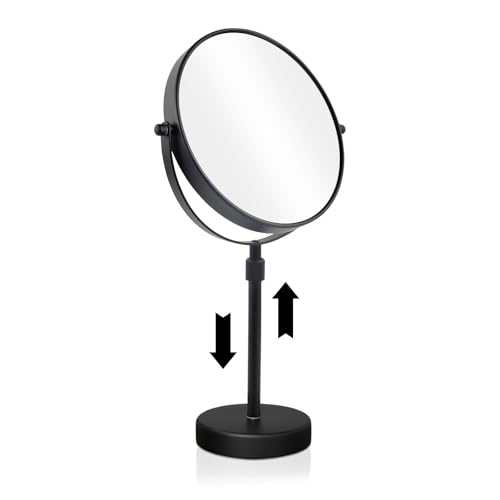 Nicesail Adjustable Tabletop Makeup Mirror Magnified Vanity Matte Black 5X - color: Matte Black-5x