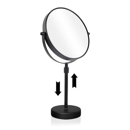 Nicesail Adjustable Tabletop Makeup Mirror Magnified Vanity Matte Black 5X - color: Matte Black-5x