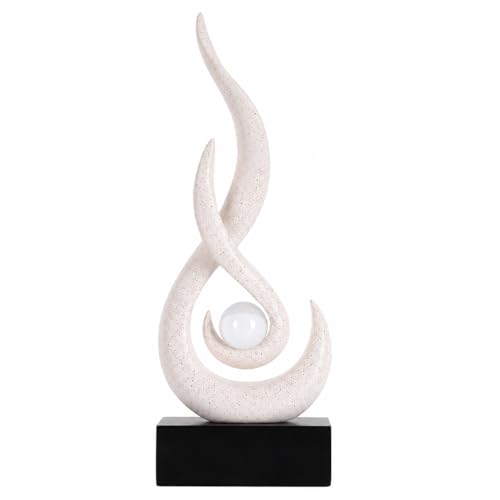 Modern Abstract Art Table Decoration,Resin Flame Statue Modern Centerpiece Ornaments for Living Room Great Gift Idea Home Decor,Collectibles (Beige) - color: Beige