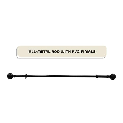 Buono II Morgan Black Rod & Finial 48-86 in, for Windows, Finials - size: 48-86, style: Morgan Black