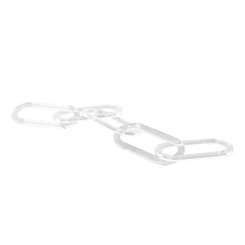 Deco 79 Acrylic Plastic Chain Decorative Sculpture Oval 5 Link Home Decor Statue, Accent Figurine 27" x 0" x 4", Clear - size: 27" x 0" x 4"