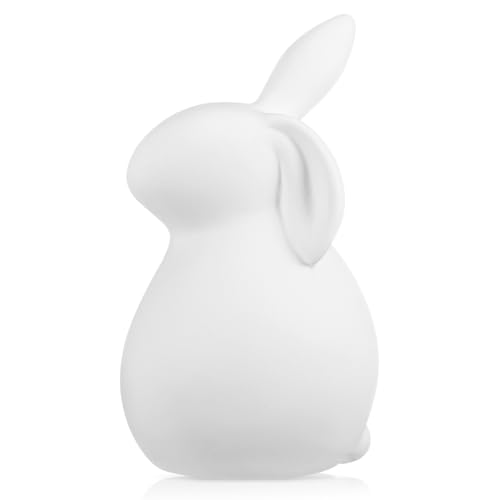 Amosfun Ceramic Bunny Rabbits Ceramic Bunny Figurine Rabbit Decor for Easter Dining Table Centerpiece Tiered Tray Bowl Shelf Ornament