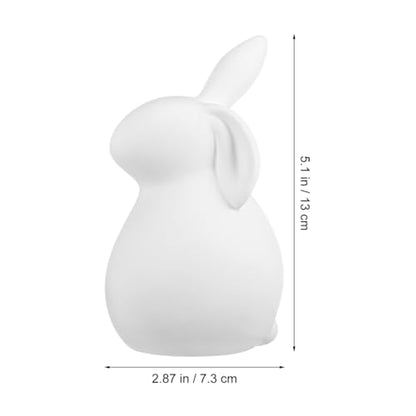 Amosfun Ceramic Bunny Rabbits Ceramic Bunny Figurine Rabbit Decor for Easter Dining Table Centerpiece Tiered Tray Bowl Shelf Ornament