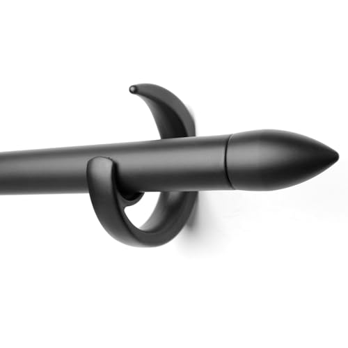 Modern Adjustable Curtain Rod Set 16 to 144 Inches, Sleek Window Rod for Bedroom, Living Room, Black - color: BLACK, size: 16" to 144"
