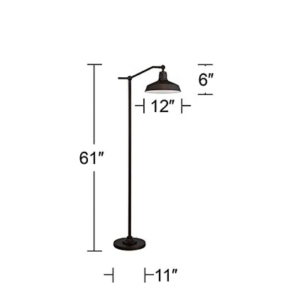 360 Lighting Kayne 61" Tall Bronze Downbridge Floor Lamp with USB Dimmer - color: Bronze - USB Dimmer Included