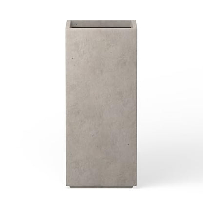 Kante Small Column Square Weathered Concrete Planter 19.9" H, Outdoor - color: Weathered Concrete, size: 19.9" H