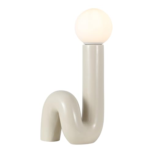 JONATHAN Y Katya 18" Scandinavian Ceramic Spiral Lamp, Light Gray - color: Light Gray