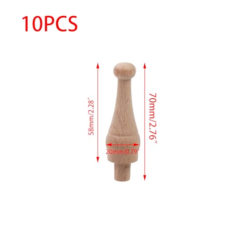 MY MIRONEY 10PCS Unfinished Decorative Wood Finials, Type-C - style: Type-C