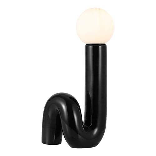 JONATHAN Y Katya 18" Scandinavian Ceramic Spiral Lamp, Black - color: Black
