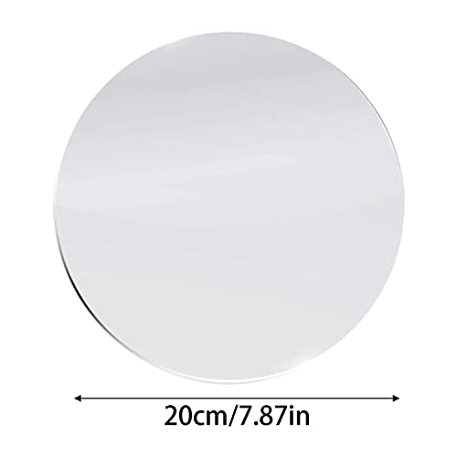 8 inch Glass Round Wall Mirror, 2mm Small Circle Mirror for Wall - size: 7.9"L x 0.1"W