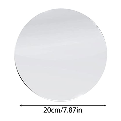 8 inch Glass Round Wall Mirror, 2mm Small Circle Mirror for Wall - size: 7.9"L x 0.1"W