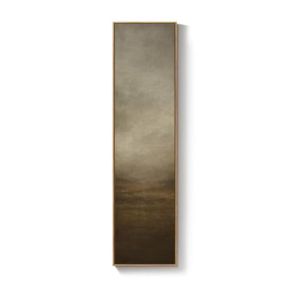 Framed Long Narrow Abstract Neutral Brown Rustic Vertical Wall Art, 14x56 - color: Neutral Brown, size: 56"L x 14"W