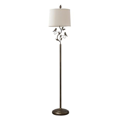 63" Farmhouse Iron Leaf Floor Lamp for Living Room - color: Brass