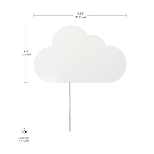 GLOBE Electric 51492 1-Light Floating Cloud Plug-in Wall Sconce, Matte White, 6ft Clear Cord, Inline On/Off Rocker Switch, Lights for Bedroom, Bulb Not Included, Mounted Bedside Lamp (Pack of 4) - size: (Pack of 4)