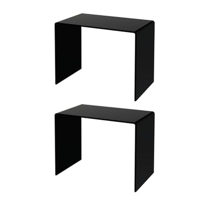 Marketing Holders 2 Pack Acrylic Riser Display Stand Glossy Black Plexiglass 10.5 Inch Wide x 6 Inch Deep x 8 Inch High Retail Countertop Showcase Platform for Products and Merchandise - size: 10.5"W x 6"D x 8"H