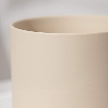 UBEE 2 Ceramic Pots for Indoor Plants Set, 5.43 Inch + 4.61 Inch Plant Pots with Drainage Holes and Saucers, Ceramic Succulents Planter Pot Flower Pot with Saucer, Beige - color: Beige
