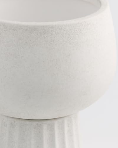 Self Watering Pots for Indoor Plants, 6 Inch Ceramic African Violet Pot - color: White 6″