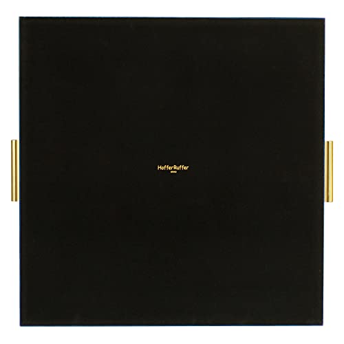 HofferRuffer Extra Large Square Serving Tray, Elegant Faux Leather Ottoman Tray with Gold Hardware Handles, Serve Tea, Coffee or Breakfast in Bed, 24 x 24 inches (Navy Blue Shagreen) - color: Navy Blue Shagreen, size: 24" x 24" x 2"