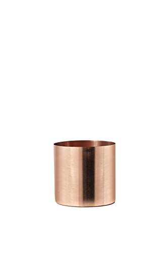 Serene Spaces Living Copper Plated Cylinder Vase, Decorative Metal Cylinders for Floral Centerpieces at Wedding, Events, Parties, Home Dining Table, Rose Gold Vases, Measures 5" Tall & 5" Diameter - color: 5" Cylinder Vase