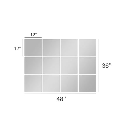 TRAHOME Home Gym Mirror Tiles for Wall, 12"x12"x12PCS Full Length Mirror - size: 12"x12" (12 PCS)