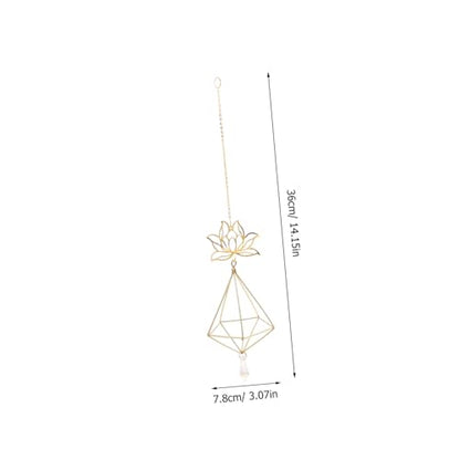 SUPVOX Window Hanging Sun Catcher with Crystal Prism Lotus Hanging Ornament Rainbow Maker for Home Office Garden Metal Frame Decor Easy Install