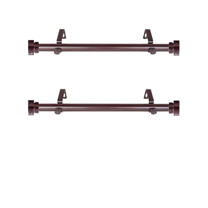 1 inch Side Curtain Rod 12-20 inch (Set of 2) - Mahogany - color: Mahogany