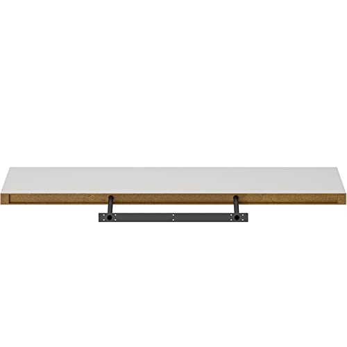 Ballucci Floating Shelf, 48" Wood Wall Shelf with Invisible Brackets for Bathroom, Living Room, Bedroom, Kitchen, Nursery, 8" Deep, White - color: White, size: 47.2 inches