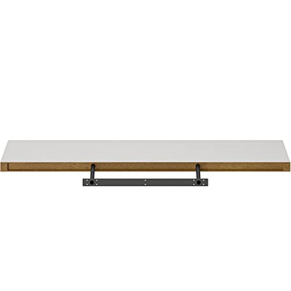 Ballucci Floating Shelf, 48" Wood Wall Shelf with Invisible Brackets for Bathroom, Living Room, Bedroom, Kitchen, Nursery, 8" Deep, White - color: White, size: 47.2 inches