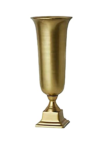 Serene Spaces Living Small Rich Gold Pedestal Urn - Stylish Tapered Urn Vase Works Perfectly as Floral Centerpieces, Ideal for Home Decor, Weddings, Parties, Events, Measures 5" Diameter and 11" Tall - color: Small Gold Urn